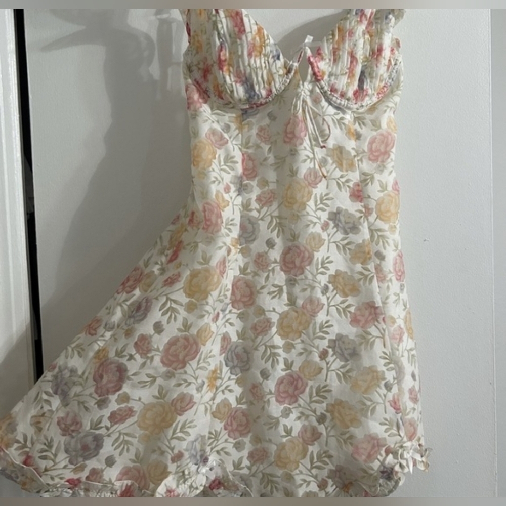 For Love and Lemons Rosie Dress Floral Spring Boho Coquette Girly Frilly Size M - Picture 6 of 16